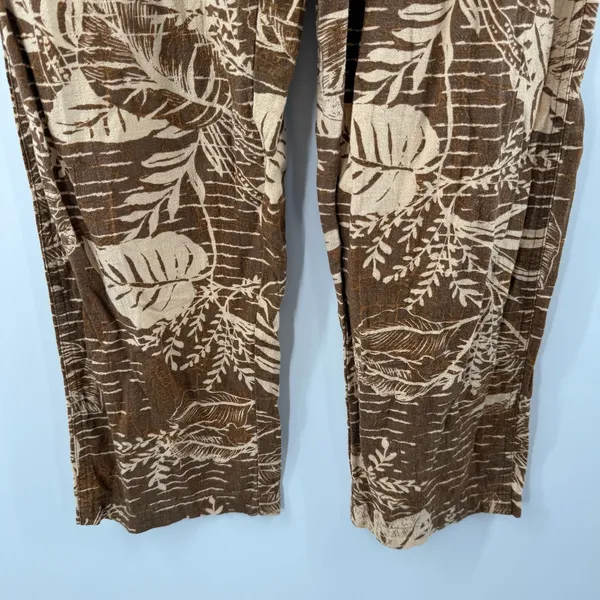 Urban Outfitters Teresa Printed Paperbag Pants Size Medium Linen Blend *No Belt* - Image 12