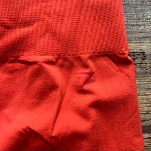 Gymshark Fit Seamless Mid Rise Activewear Leggings Red/Orange Size Medium - Image 2