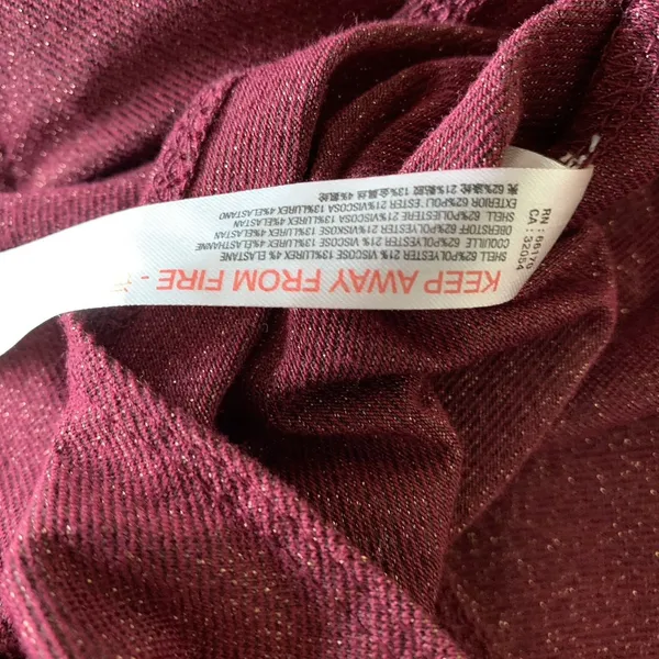 Anthropologie‎ Daily Practice Bodysuit Small Maroon Shimmer Sexy Chic Y2K - Image 7
