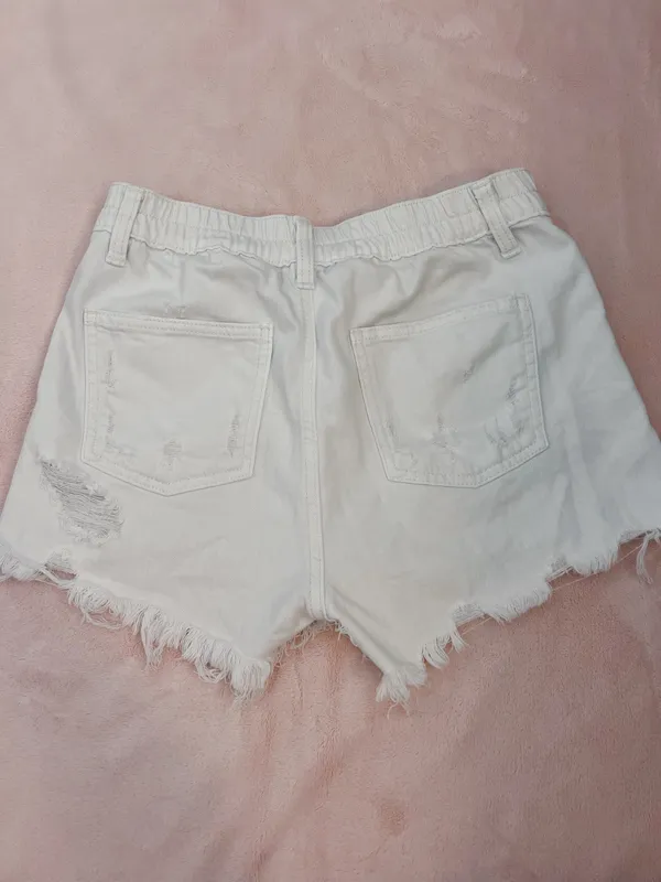 Aerie White Denim Shorts - Image 3