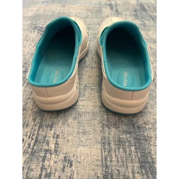 NIB Easy Spirit White Blue Traveltime 425 Athletic Clogs Women's 7 Wide - Image 6