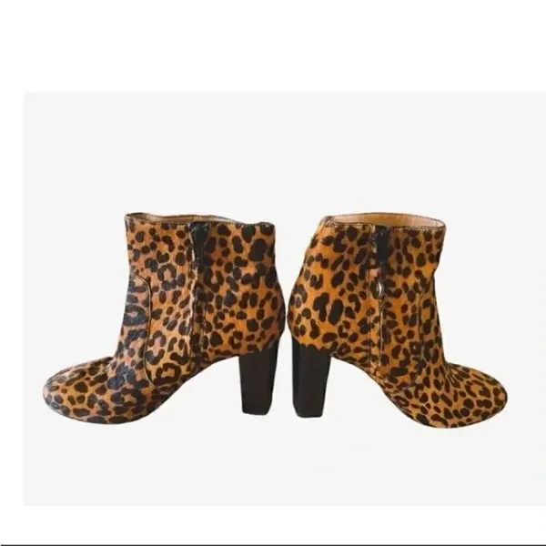 Banana Republic Trendy Cheetah Printed Block Heel Haircalf Leather Boots 6.5M - Image 5
