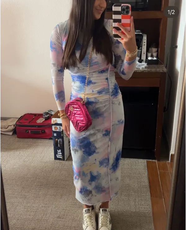Mesh watercolor dress - Image 2