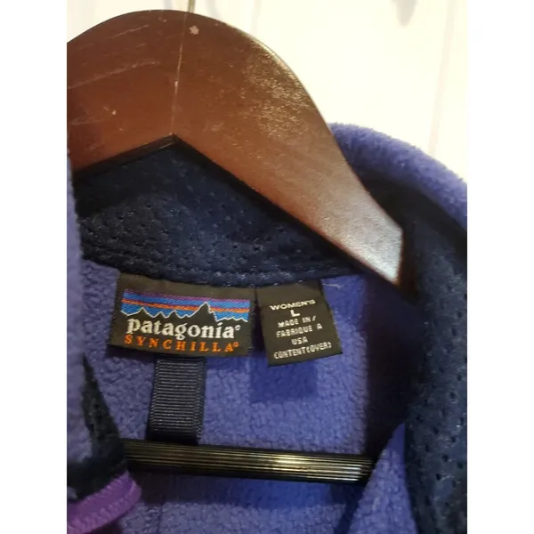 Patagonia Synchilla Vest Women’s LARGE PURPLE Full Zip Sleeveless Coat Outdoor - Image 12