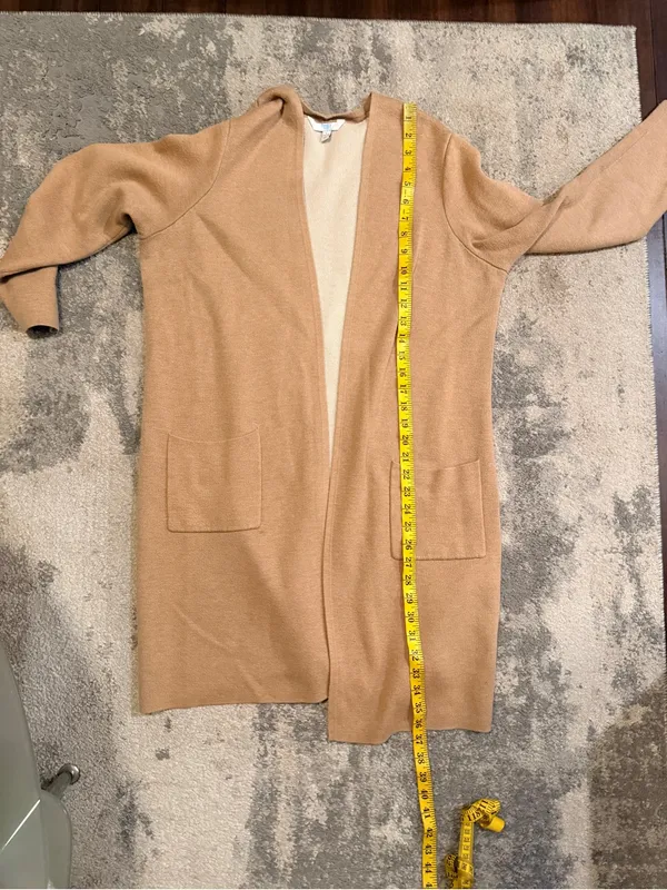 Time & Tru Lightweight Camel Open-Front Women's Sweater Cardigan - Image 6