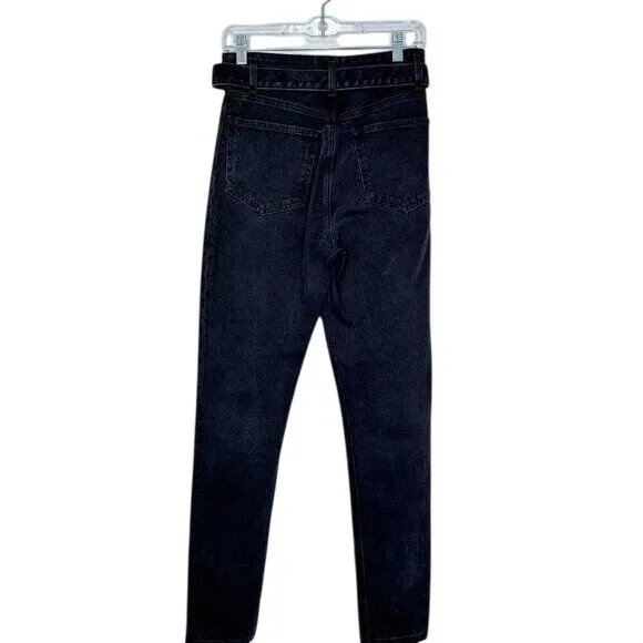 Reformation Size 26 Jeans‎ High & Skinny Erie Dark Wash Denim Belted High Waist - Image 6
