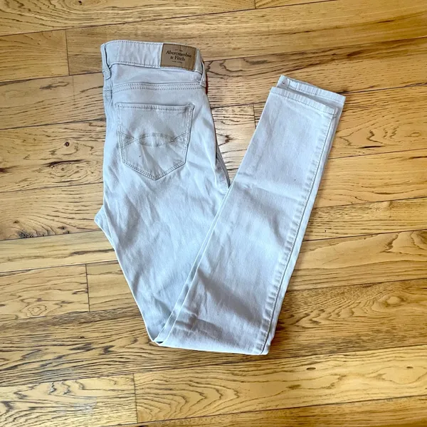 Abercrombie & Fitch Tan Five Pocket Jeans Sz 00R W24 L29 - Image 5