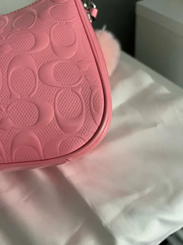Coach Teri Shoulder Bag In Signature Leather With Heart Charm With Matching Wristlet - Image 10
