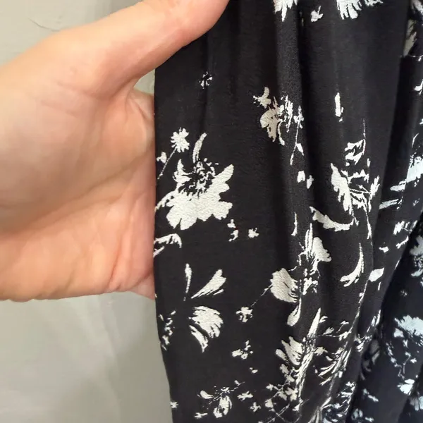 Free People M Black Floral Color My World Wide Leg Jumpsuit Anthropologie Boho - Image 5