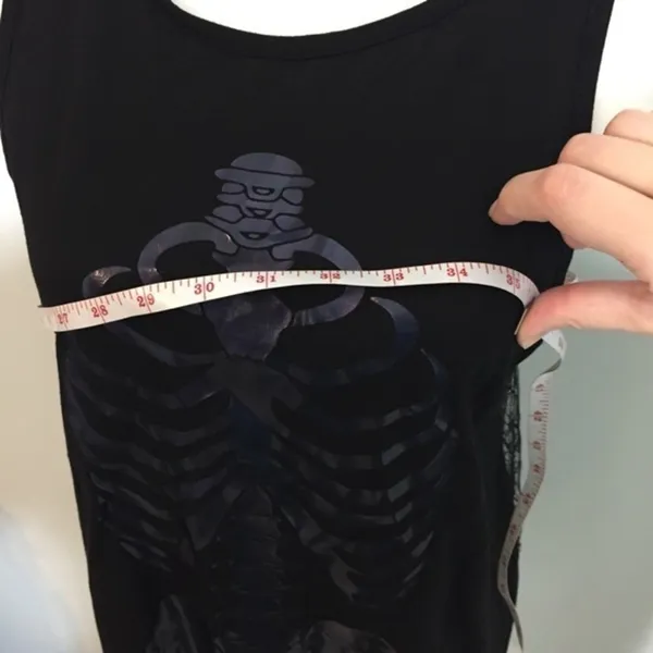 Claire's NWT Skeleton Spiderweb Mesh Sheer Tank Top Goth - Image 3