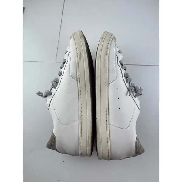 P448 John Womens White‎ Leather Suede Low Top Sneakers Size 38 7.5 8 - Image 5