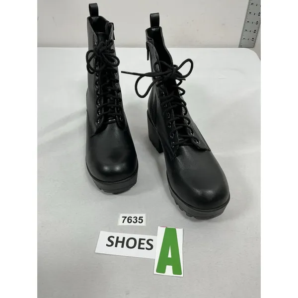 Womans Excellent Condition Soda Chunky Platform Combat Boots 8 Black Lug Heel - Image 3