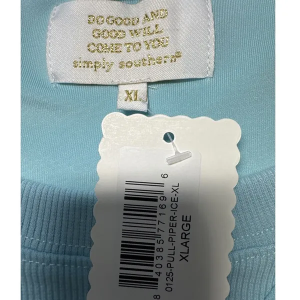 Simply Southern Ice‎ Blue Pearl Star Crop Sweatshirt and Skort Set XL NEW - Image 3