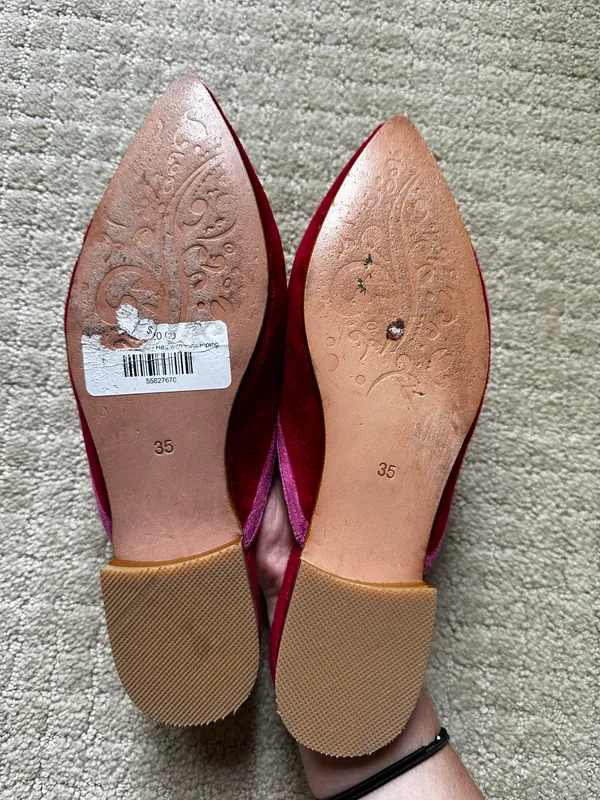 Suede Slip Ons Red Size 5.5 - Image 5