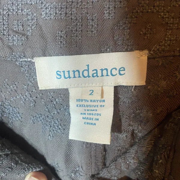 Sundance Pants Rayon Embroidered Floral Axtec Cargo Hiking Gray‎ Women’s Size 2 - Image 4