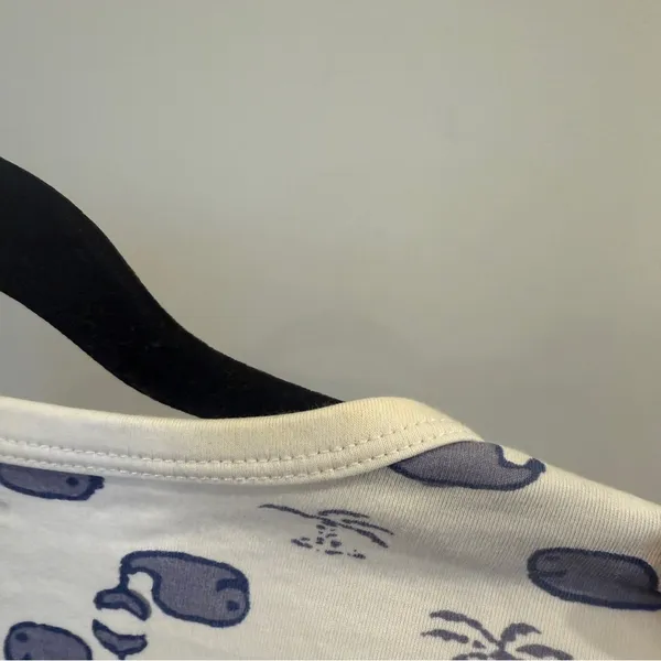 Roller Rabbit Moby Whale Pajamas Set Womens Blue White Pima Cotton PJs - Image 6