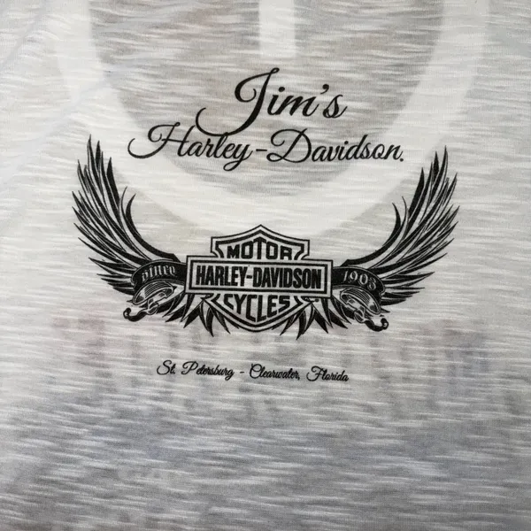 Harley-Davidson White Slub Graphic Tee Rhinestone Live to Ride Florida‎ Womens L - Image 8