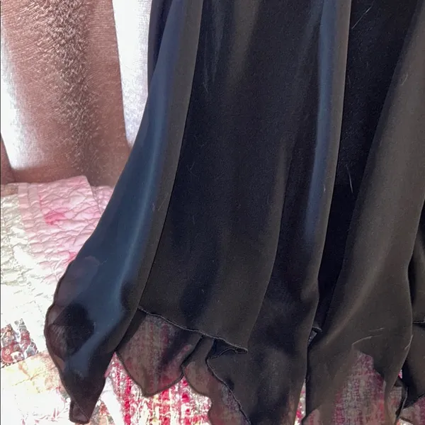 Vintage S.L. Fashions Size 12 Black Floral Embellished Midi Dress - Image 11