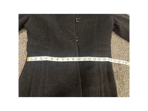 Anne Klein Gray Black Wool Blend Pea Coat Petite 8 - Image 11