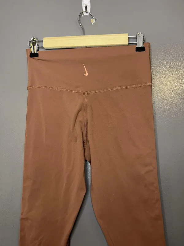 Nike Dri-FIT Leggings Womens Medium Brown High Rise Ankle Yoga Pants CJ4203-275 - Image 6