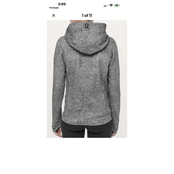 Lululemon Scuba Hoodie Splatter White Black Full Zip Sweatshirt Womens Sz. 8 - Image 4