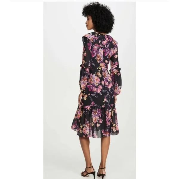 Amanda Uprichard Talulah Midi Dress Evening Blossom Floral Black - Image 2