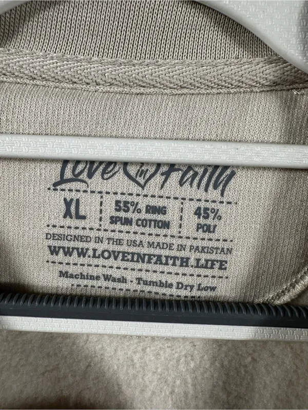 194. Love in Faith- Merry and Bright Cream Holiday Sweatshirt- xl - Image 3