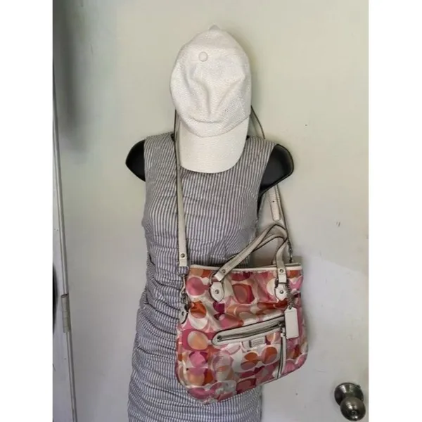 Coach Multi Purpose Pink Fabric Cross Body Bag - Image 7