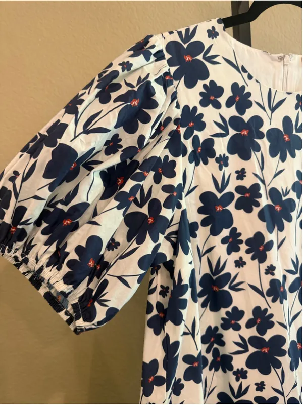 Women’s Entro Puff Sleeve Floral Print Mini Dress Size S - Image 3