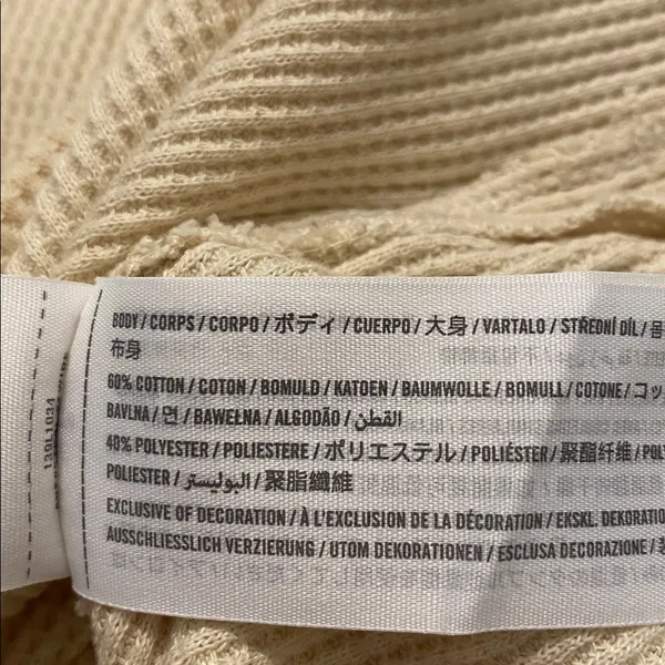 Abercrombie & Fitch A&F Relaxed Waffle Knit L/S Turtleneck Cream Top Cream SMALL - Image 8