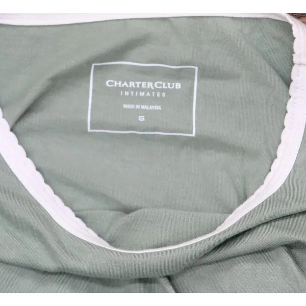 Charter Club Womens Knit Long Sleeve Pajama Shirt Top Winter Tree Toss Green S - Image 4