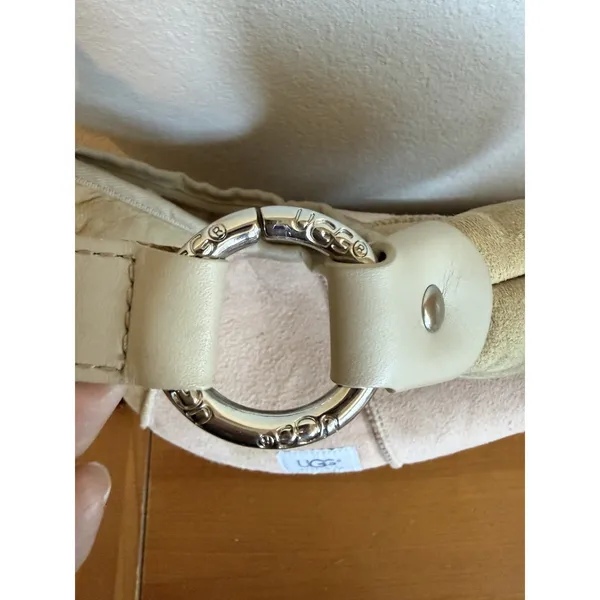 UGG Bag Purse Shoulder Handbag Pink‎ Tan Suede Shearling Malibu Boho Handbag - Image 8