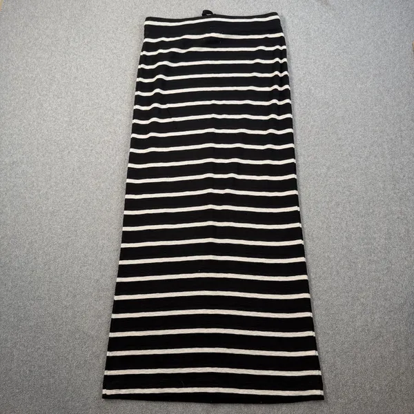 Lou & Grey Black White Striped Drawstring Maxi Skirt Women's XS Elastic Waist - Image 7