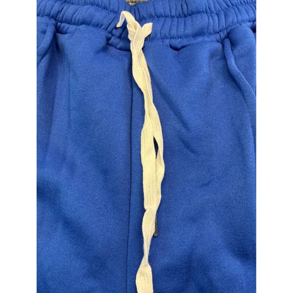 Royal Blue Wide Leg Pintuck Sweatpants Womens‎ Medium Fleece Lined Drawstring - Image 2