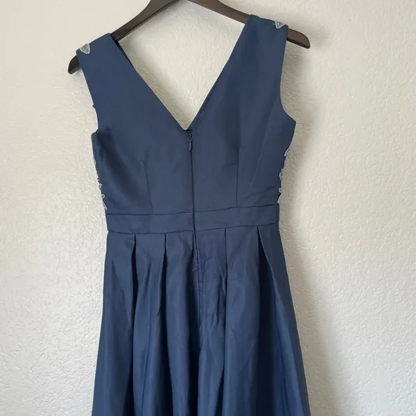 NWT CHI CHI LONDON Appliqué Fit Flare Party Dress Navy 4 - Image 11