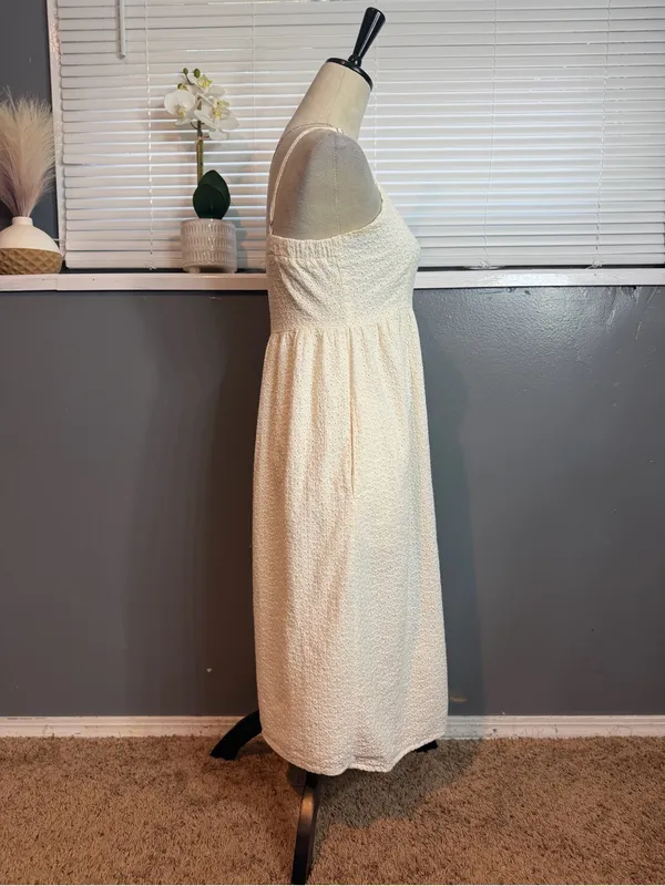 The Prairie by Rachel Ashwell White Eyelet Cotton Midi Dress Size 6 Cottagecore - Image 4