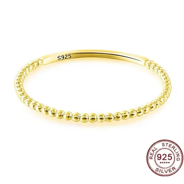 NEW Dainty 14k Gold Plated‎ S925 Bead Ball Ring, Jewelry, Size 7 - Image 12