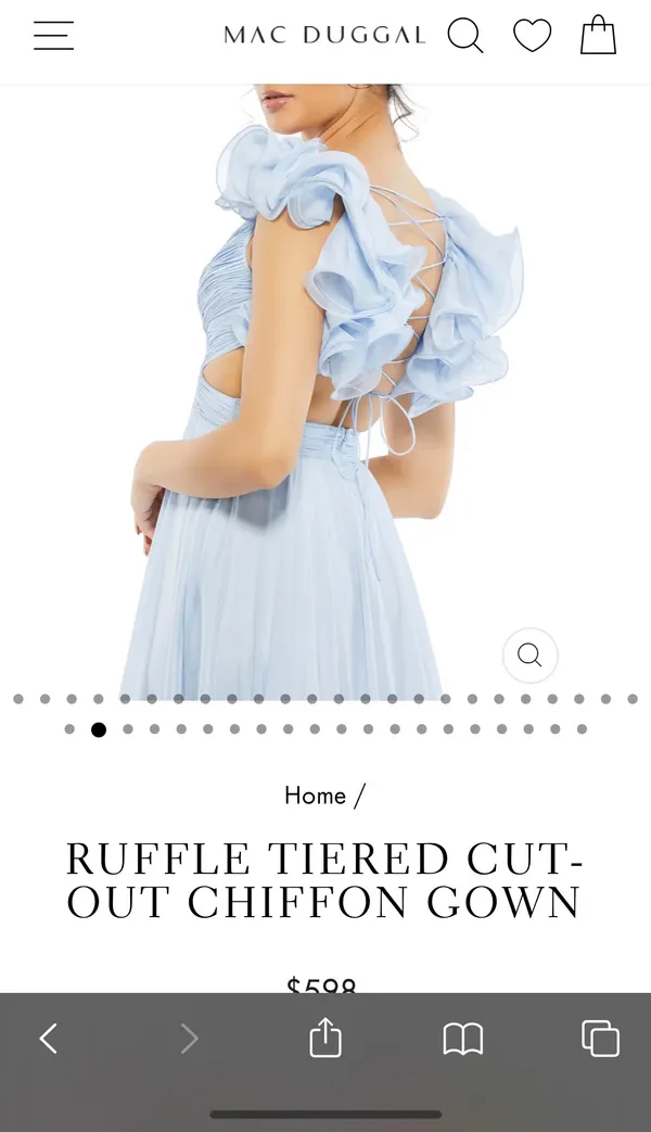 Mac Duggal Ruffle Tiered Cut Out Chiffon Gown - Image 3
