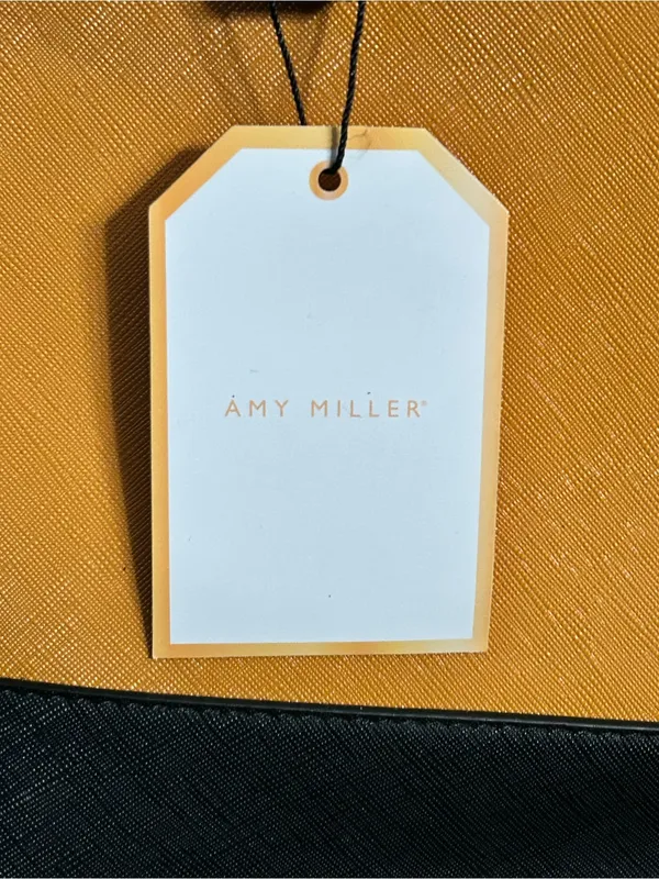 Amy Miller Women’s Two-Tone Orange & Black Tote Bag Purse NWT - Image 6