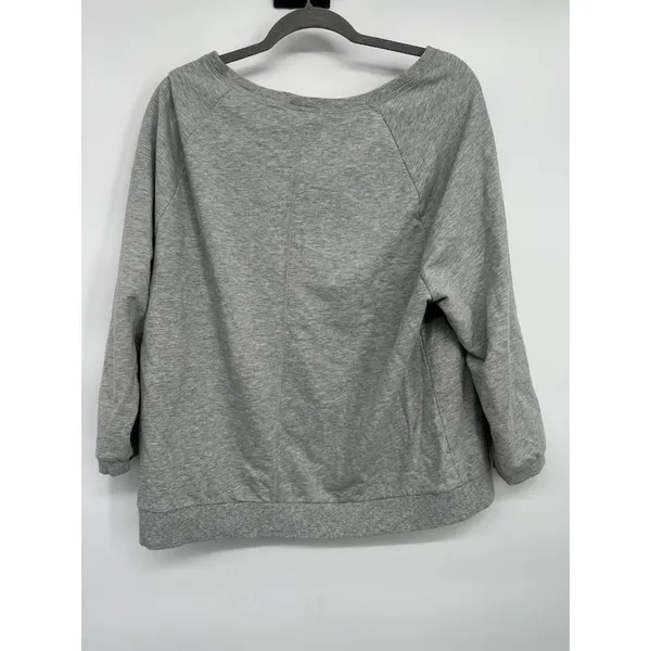 Victoria's Secret Size‎ Large Sweatshirt Sequin Bling Pullover Gray Spell Out - Image 3