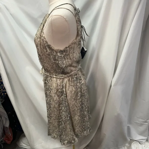New Abercrombie & Fitch Snakeskin Halter Mini Dress Small Tie‎ Belt Flowy - Image 5