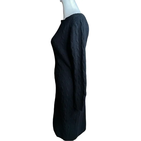 Ralph Lauren Black Label Cashmere Cable-Knit Sweater Dress Size M - Image 7