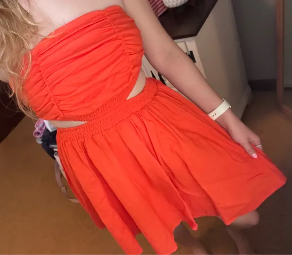 Mabel Burnt Orange Cutout Dress - Image 4