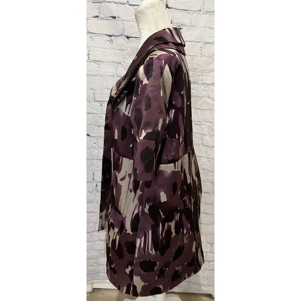 Simply Vera Wang Tunic jacket shiny floral fabric Size Large - Image 4