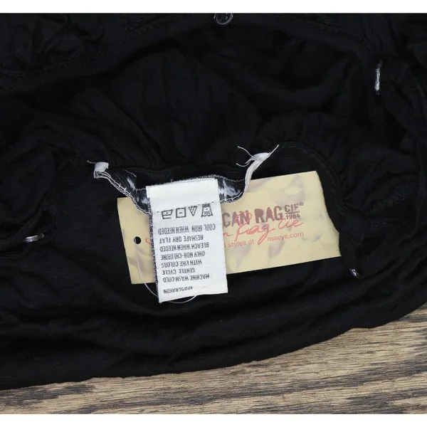 NWT American Rag Crochet-Trim Cold-Shoulder Blouse Shirt Top Classic Black S - Image 6