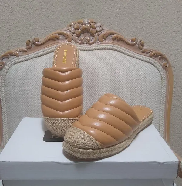 Espadrille Quilted Mules Slip On Shoes - Image 2