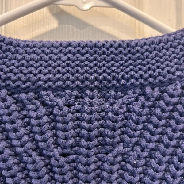 rag & bone Blue Chunky Knit Chevron Sweater Vest Sleeveless Crew Neck Small - Image 7