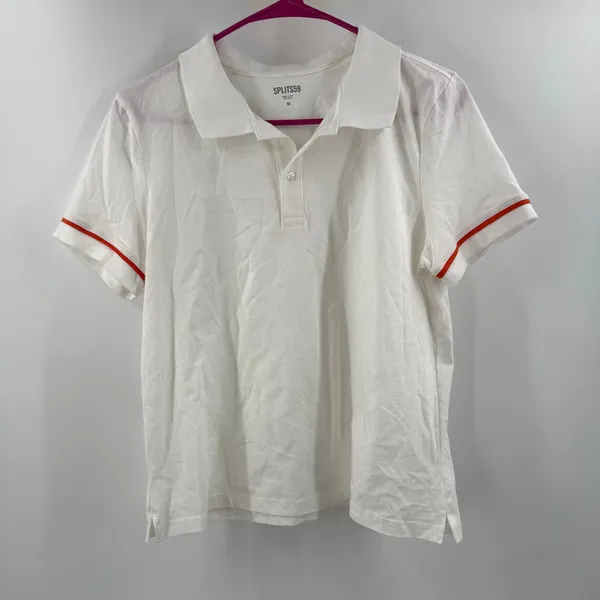 Splits59 Polo Top Womens SZ Medium Steffi White Preppy Organic Cotton Tennis UO - Image 15