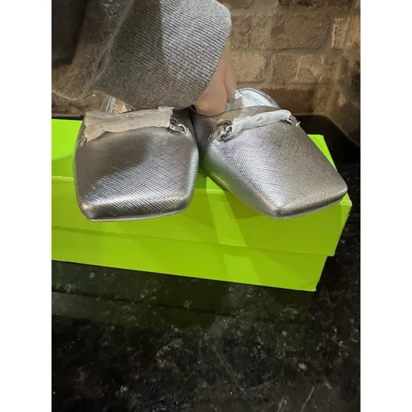 Sam Edelman Women Ollie Square Toe Bit Mule in Silver Size 8.5 Equestrian - Image 6