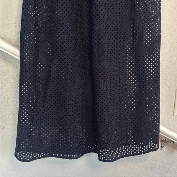 Ann Taylor Navy Blue Strapless Maxi Dress Resortwear Mesh Beachy Vacation Preppy - Image 6